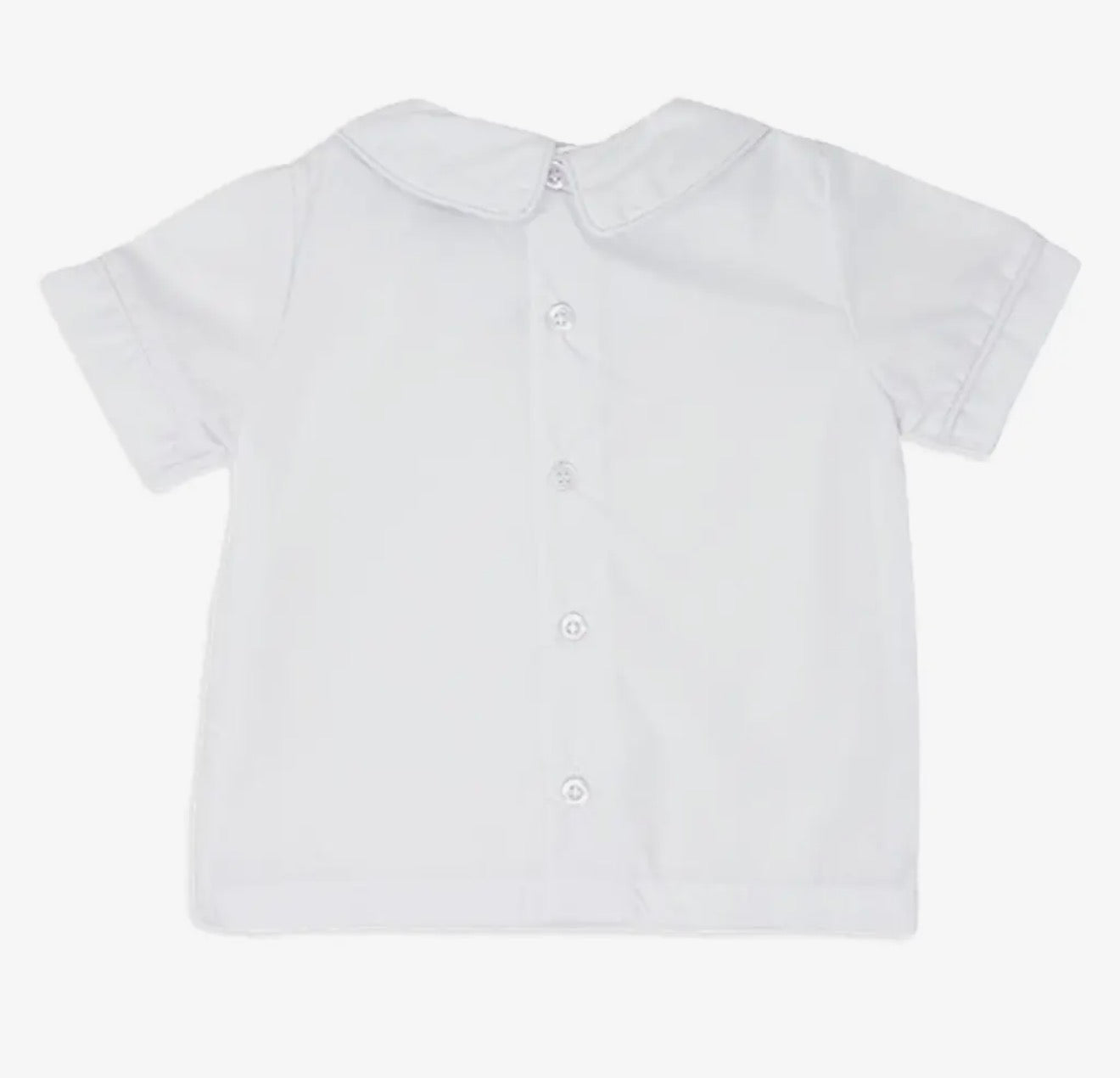 Boys White Short Sleeve Peter Pan Collar Shirt