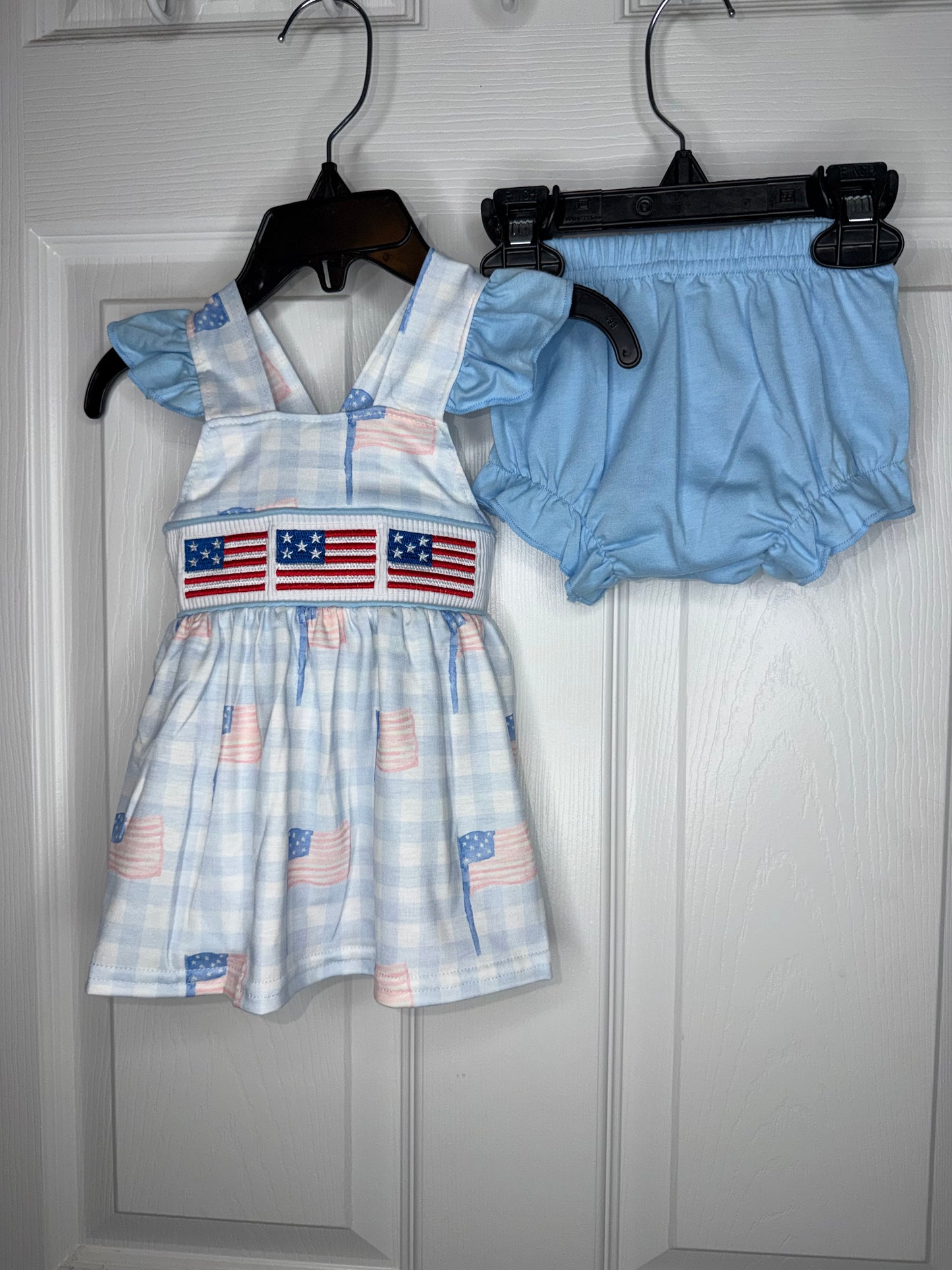 Girl American Flag Diaper Set