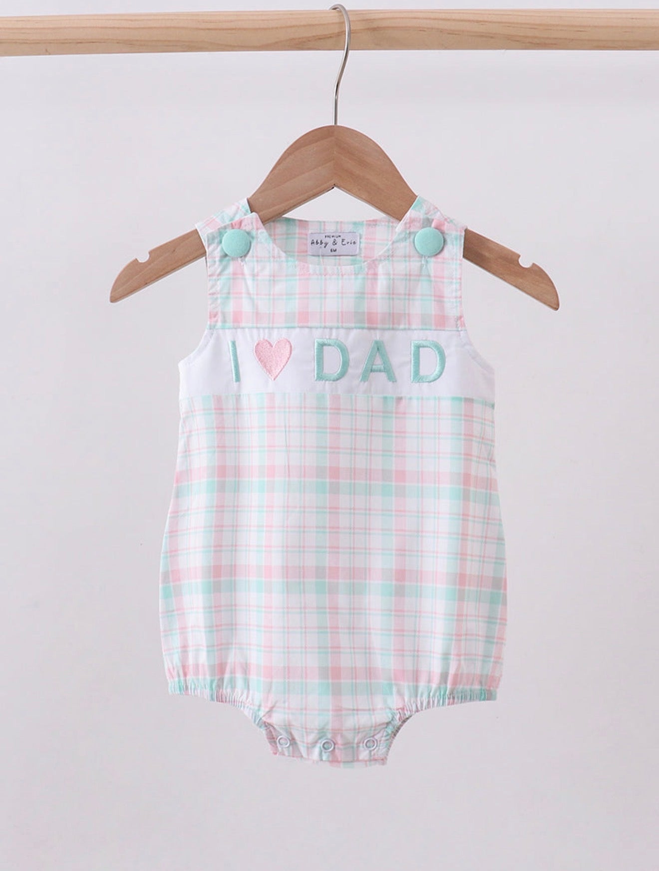 Boy Plaid I Love Dad Bubble