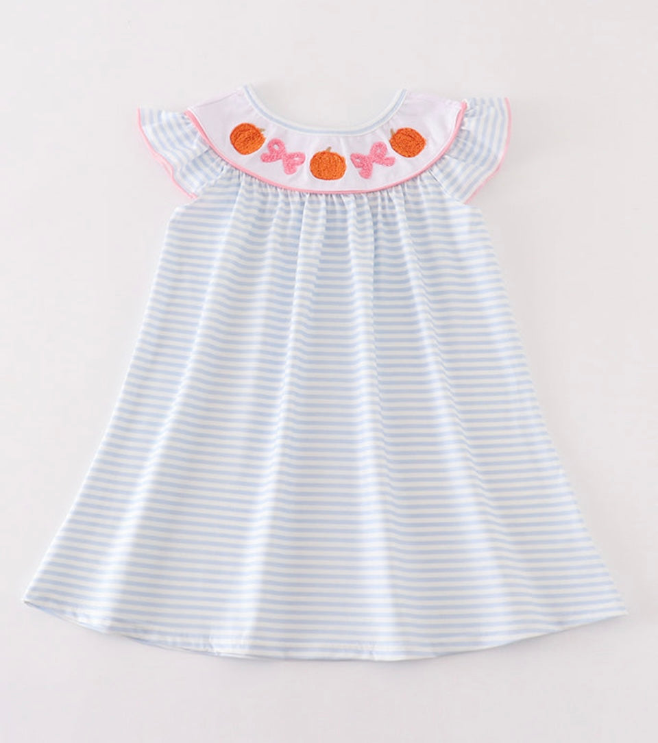 Girl French Knot Pumpkin Dress