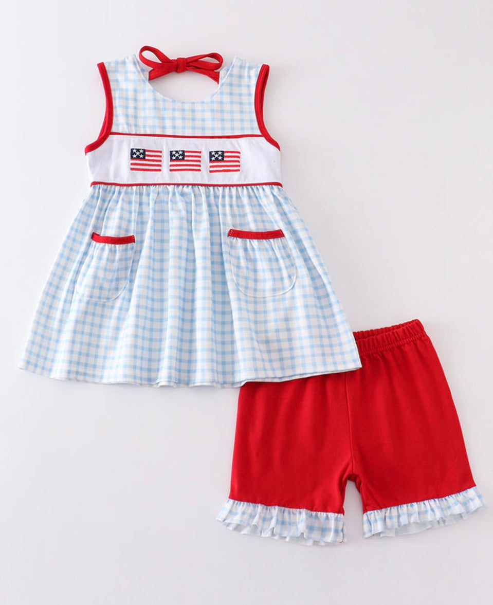 Girl American Flag Set