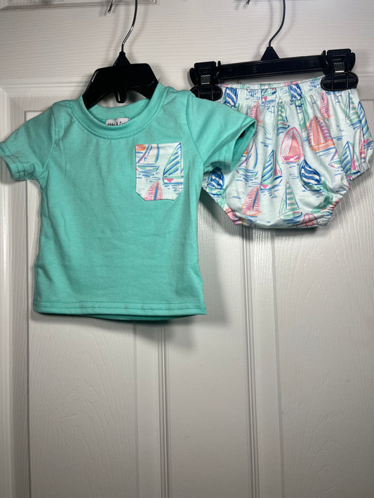 Boy Sail Away Diaper Set