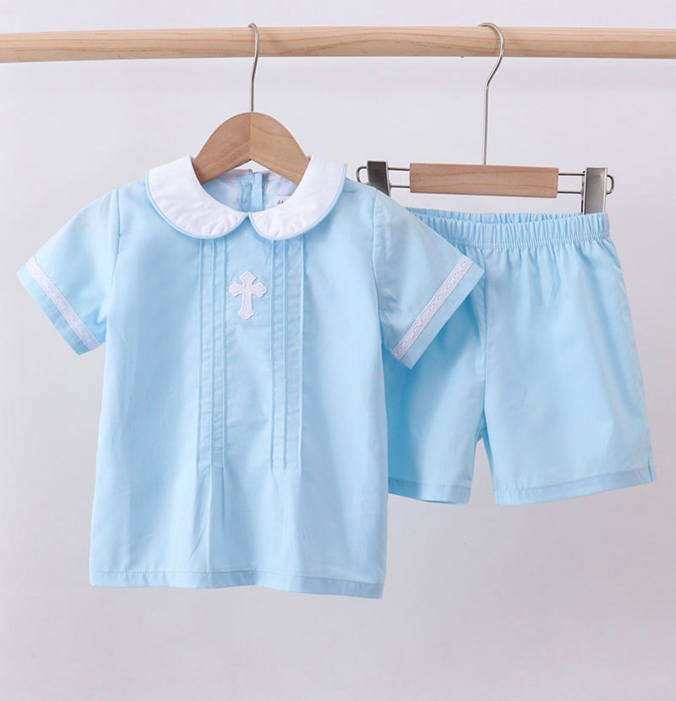 Boy Blue Embroidery Cross Set