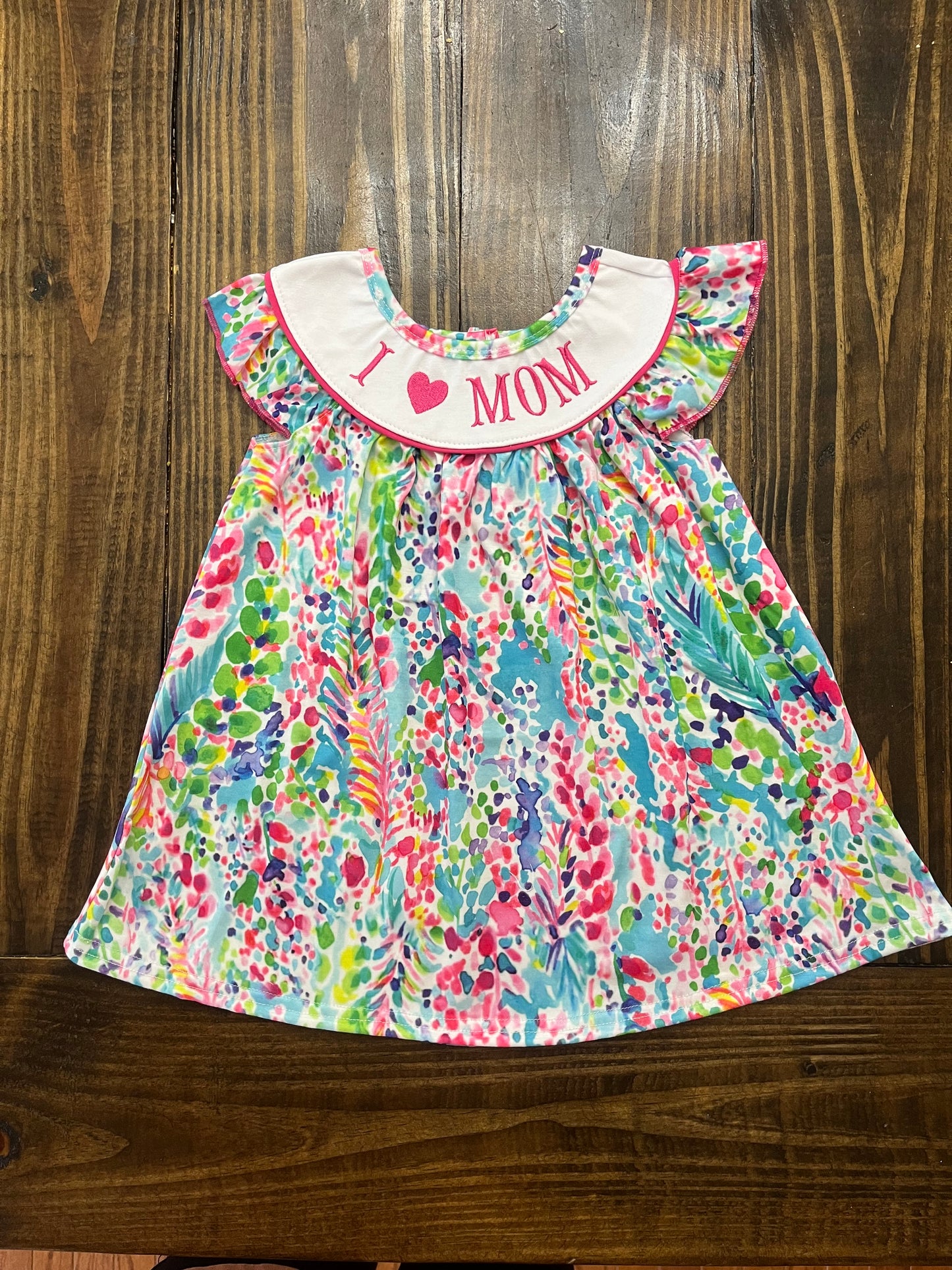 Girl Lily I Love Mom Dress