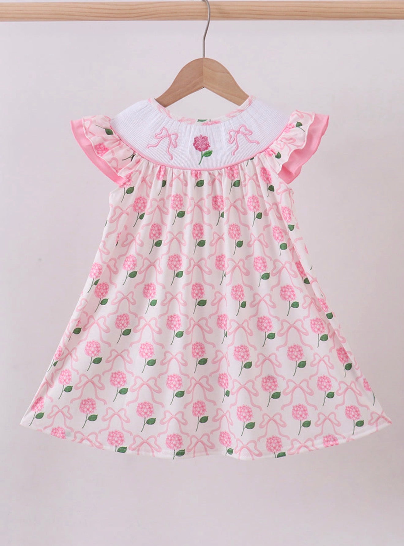 Girl Pink Hydrangea Dress