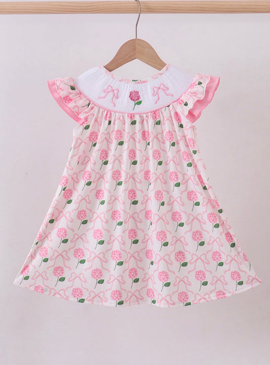 Girl Pink Hydrangea Dress