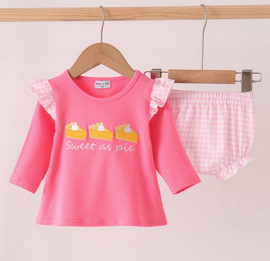 Girl Sweet As Pie Diaper Set