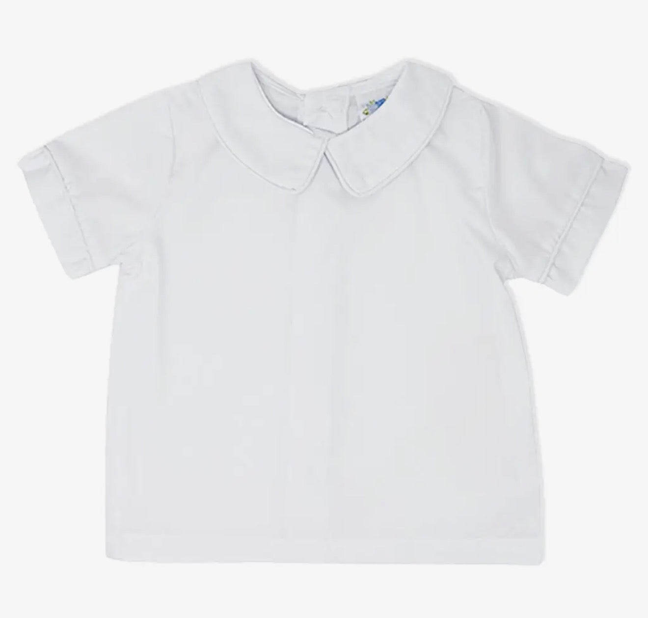 Boys White Short Sleeve Peter Pan Collar Shirt