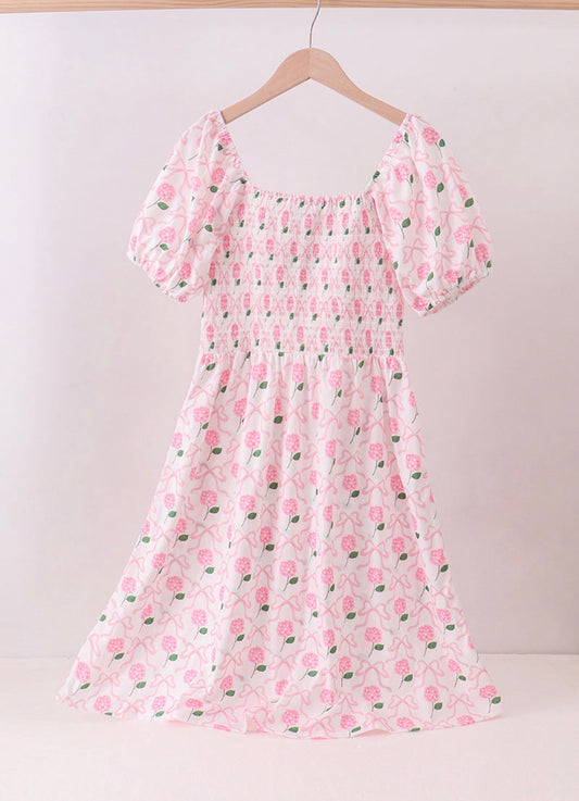 Mommy Pink Hydrangea Dress