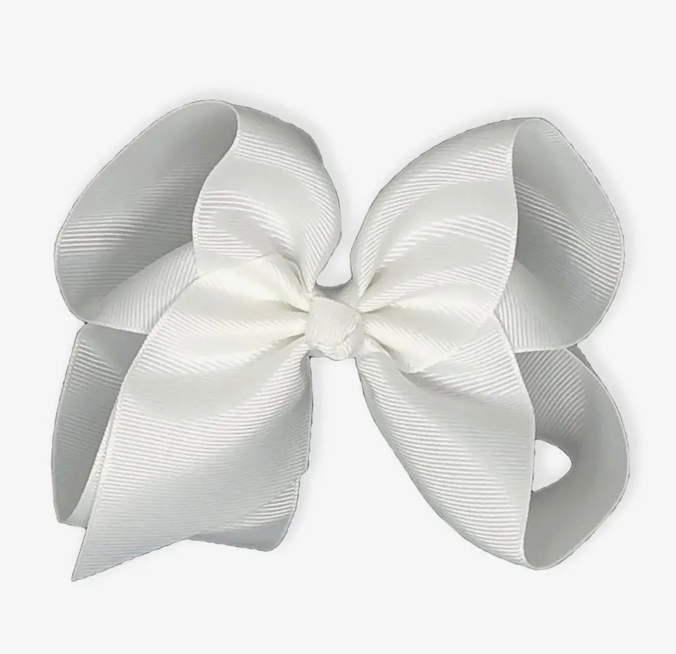 Girl White Bow - alligator clip