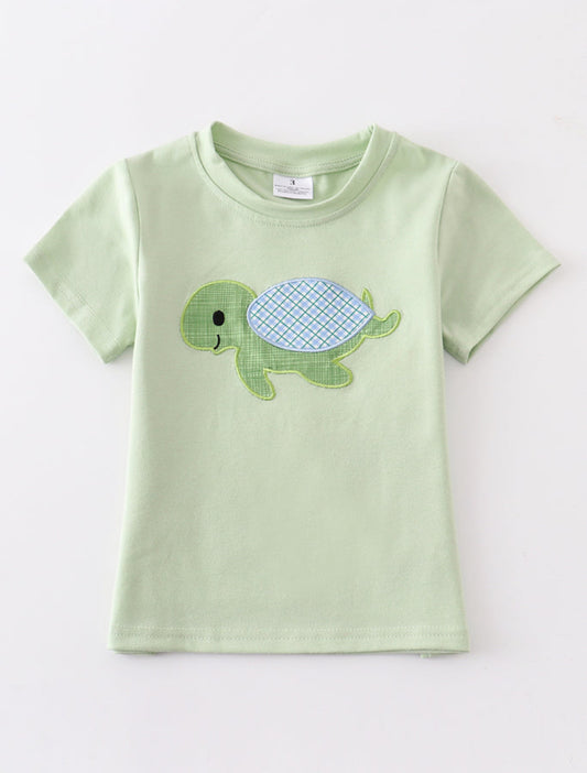 Boy Green Turtle Shirt