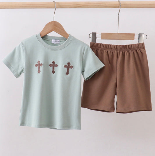 Boy Sage Embroidery Cross Set