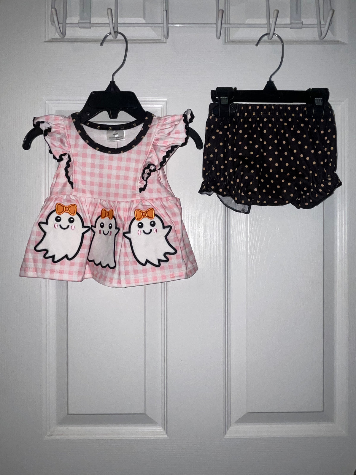 Girl Pink Ghost Diaper Set
