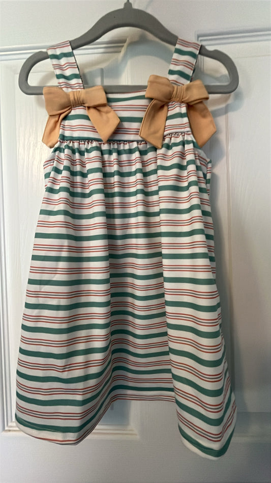 Girl Apricot Stripe Dress