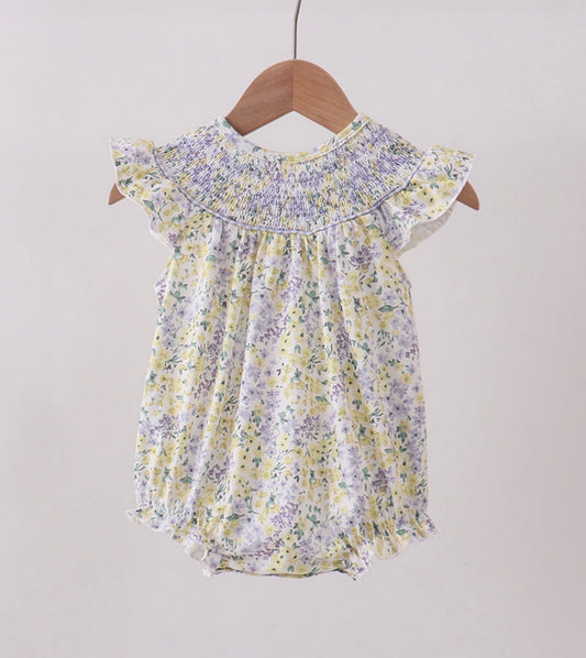 Girl Purple Floral Bubble