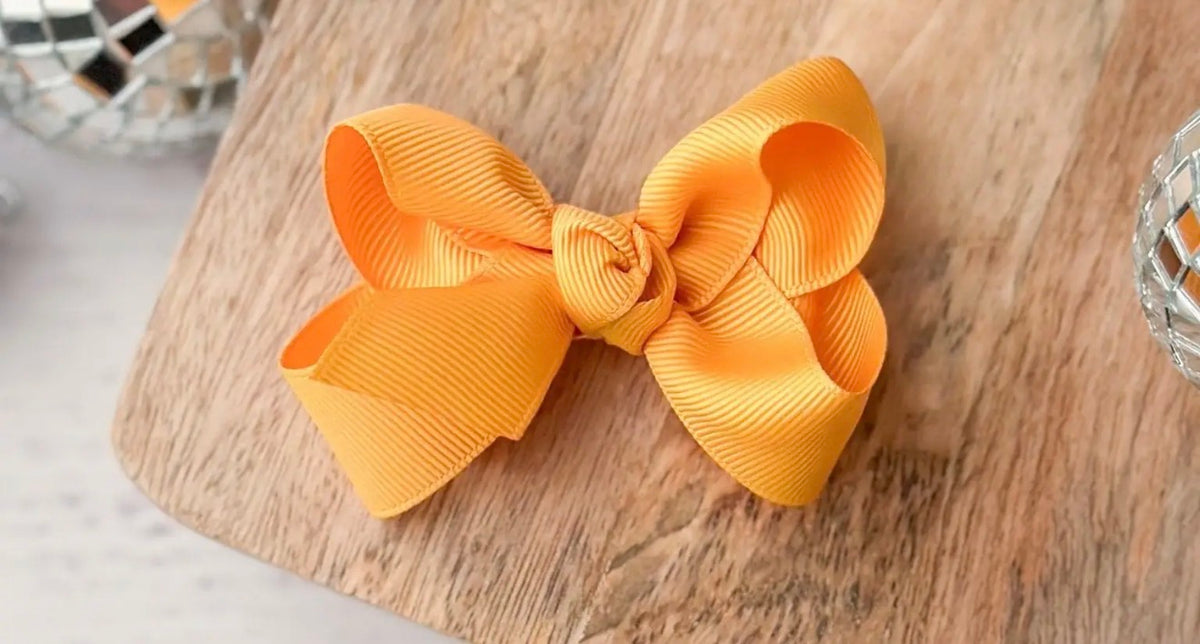 Mustard Bow Alligator Clip 3in