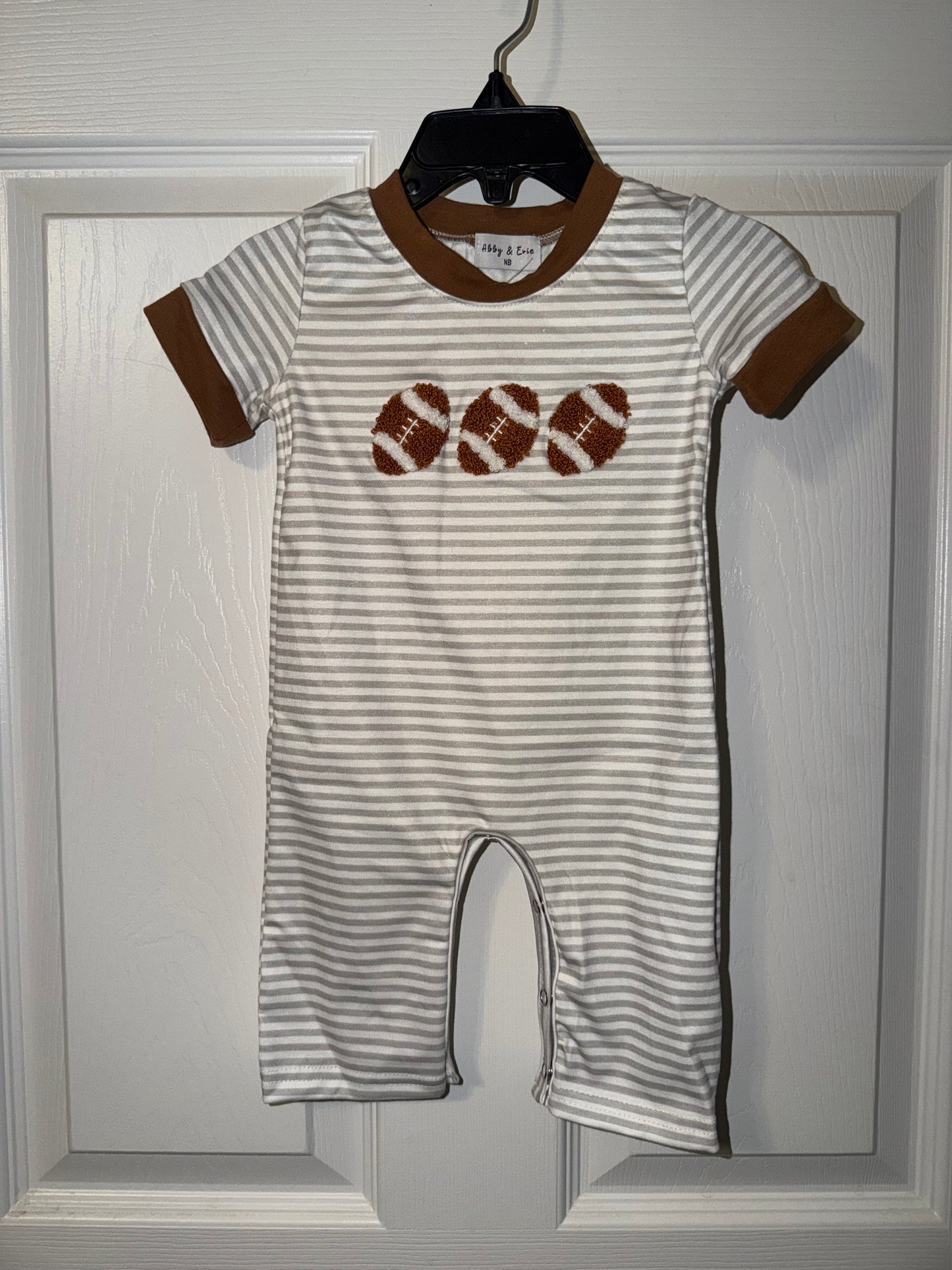 Boy French Knot Football Long Romper