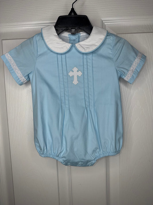 Boy Blue Embroidery Cross Bubble