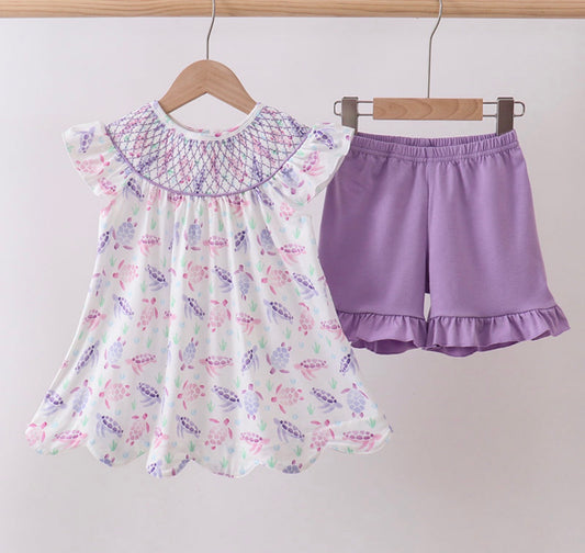 Girl Purple Sea Turtle Set
