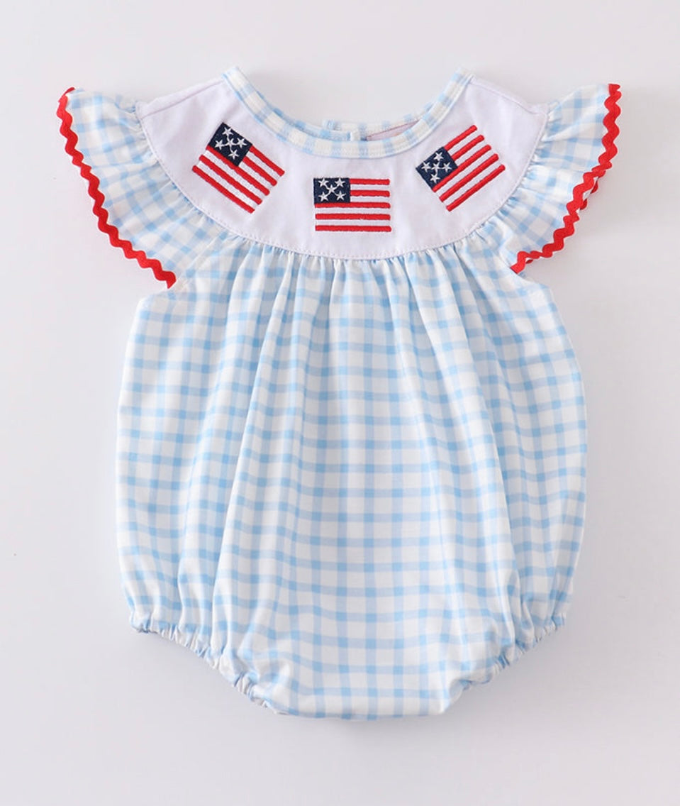 Girl American Flag Bubble