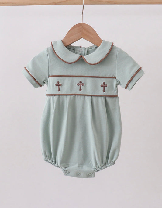 Boy Sage Embroidery Cross Bubble