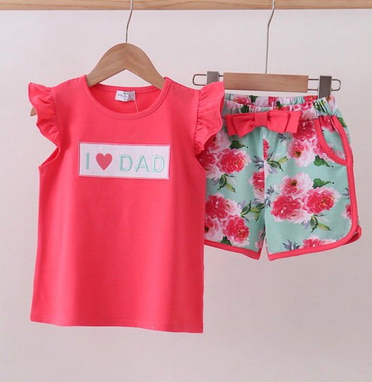 Girl Floral I Love Dad