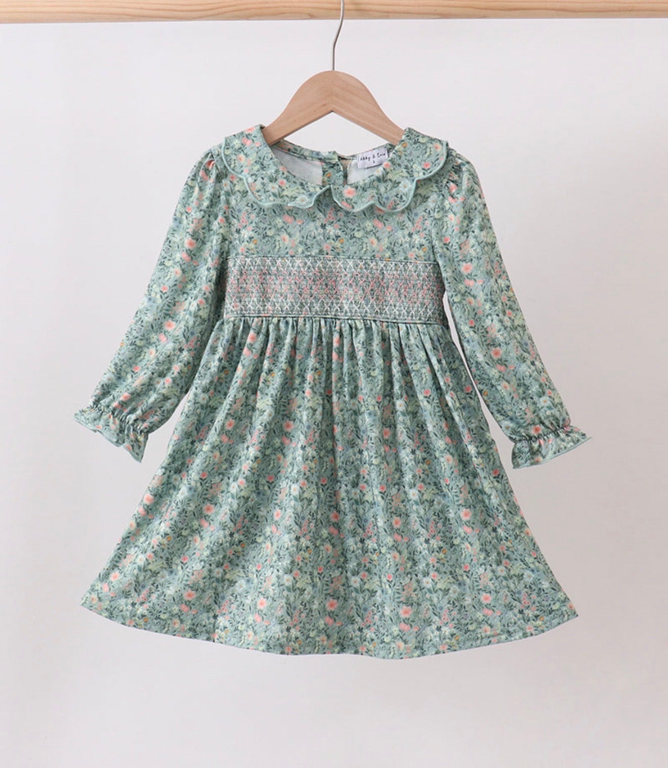 Girl Green Smocked Dress