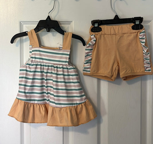 Girl Apricot Stripe Set
