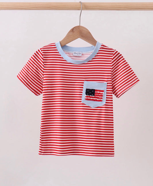 Boy French Knot Flag Shirt
