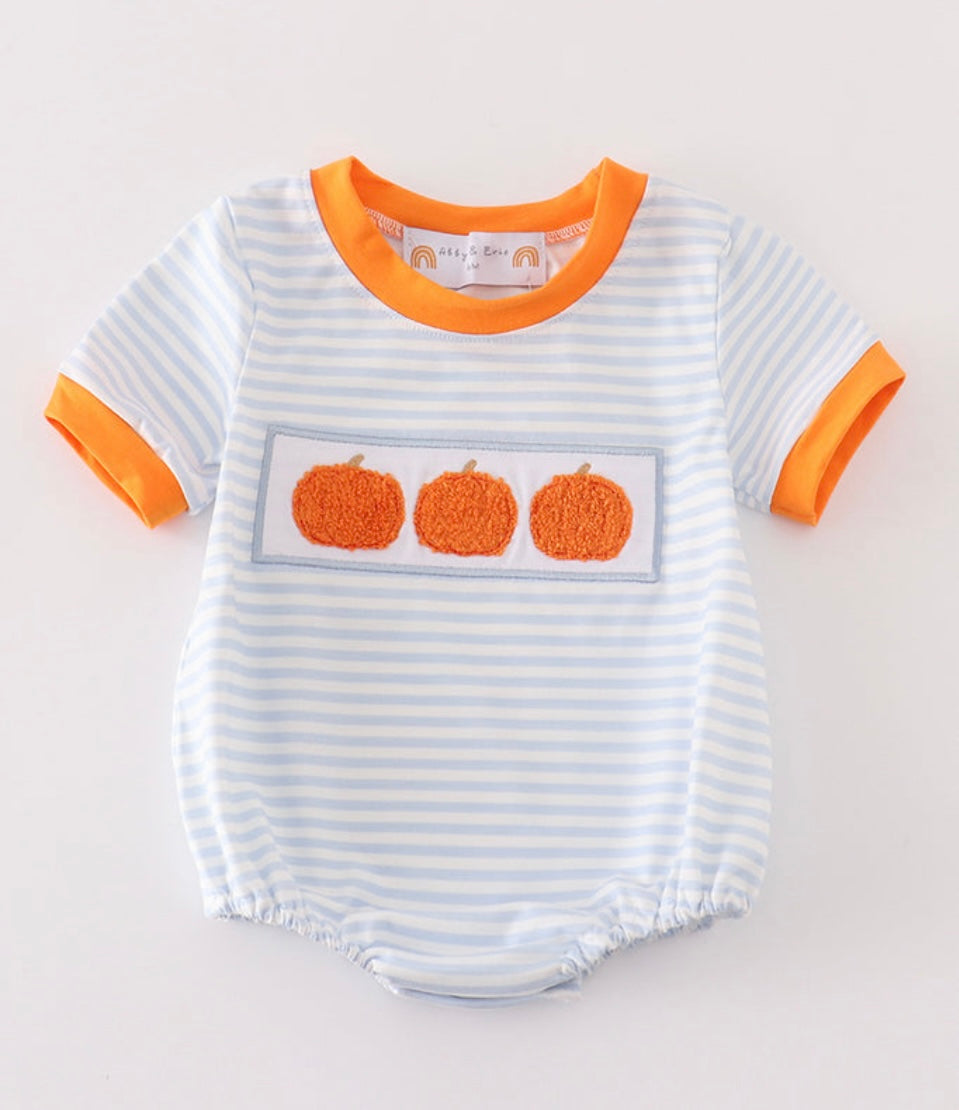 Boy French Knot Pumpkin Bubble