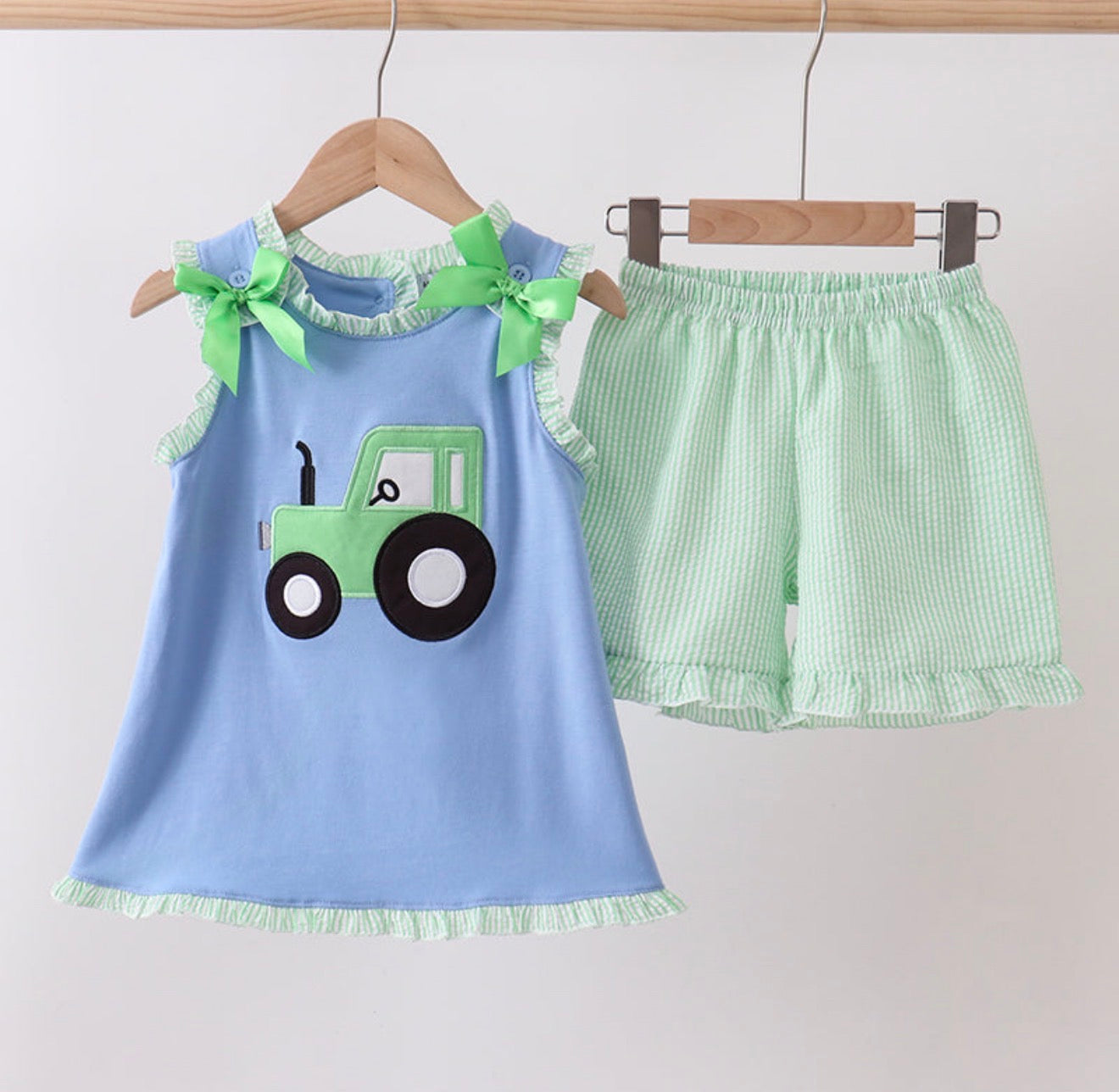 Girl Green Tractor Set
